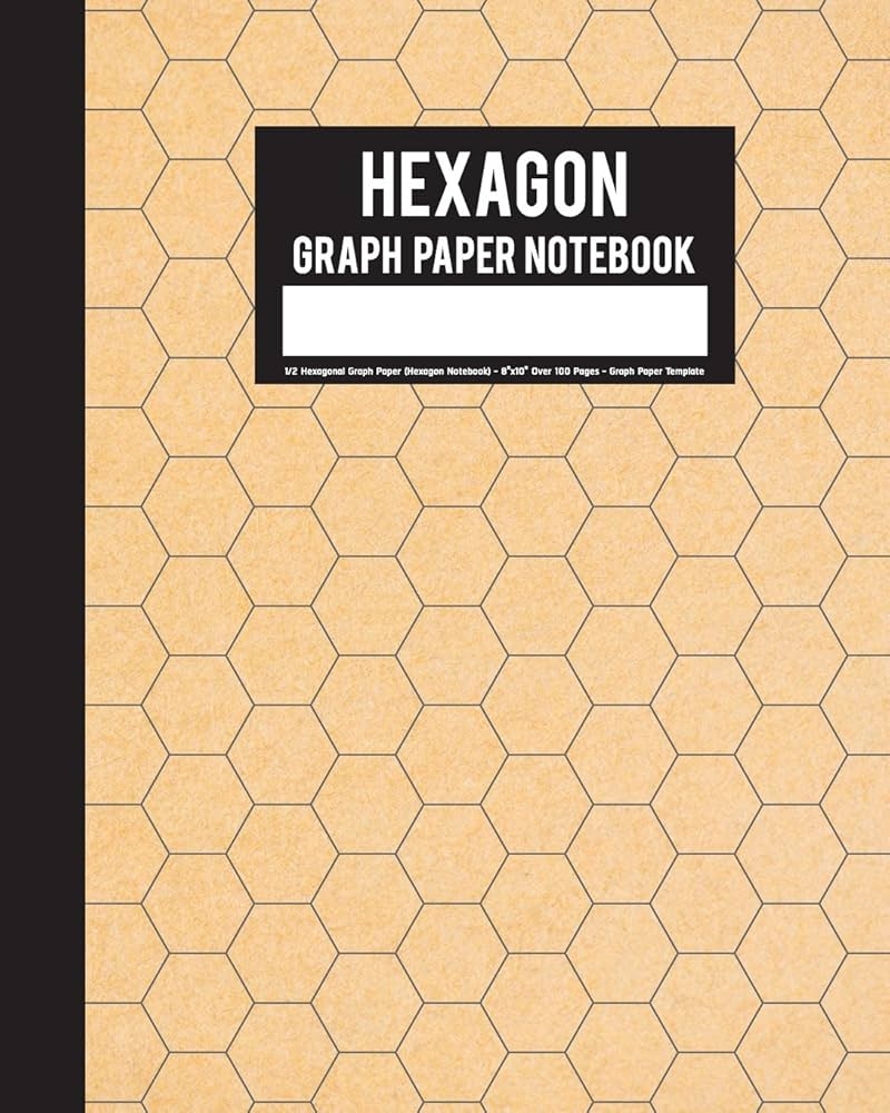 Amazon Hexagon Graph Paper Notebook 1 2 Hexagonal Graph 