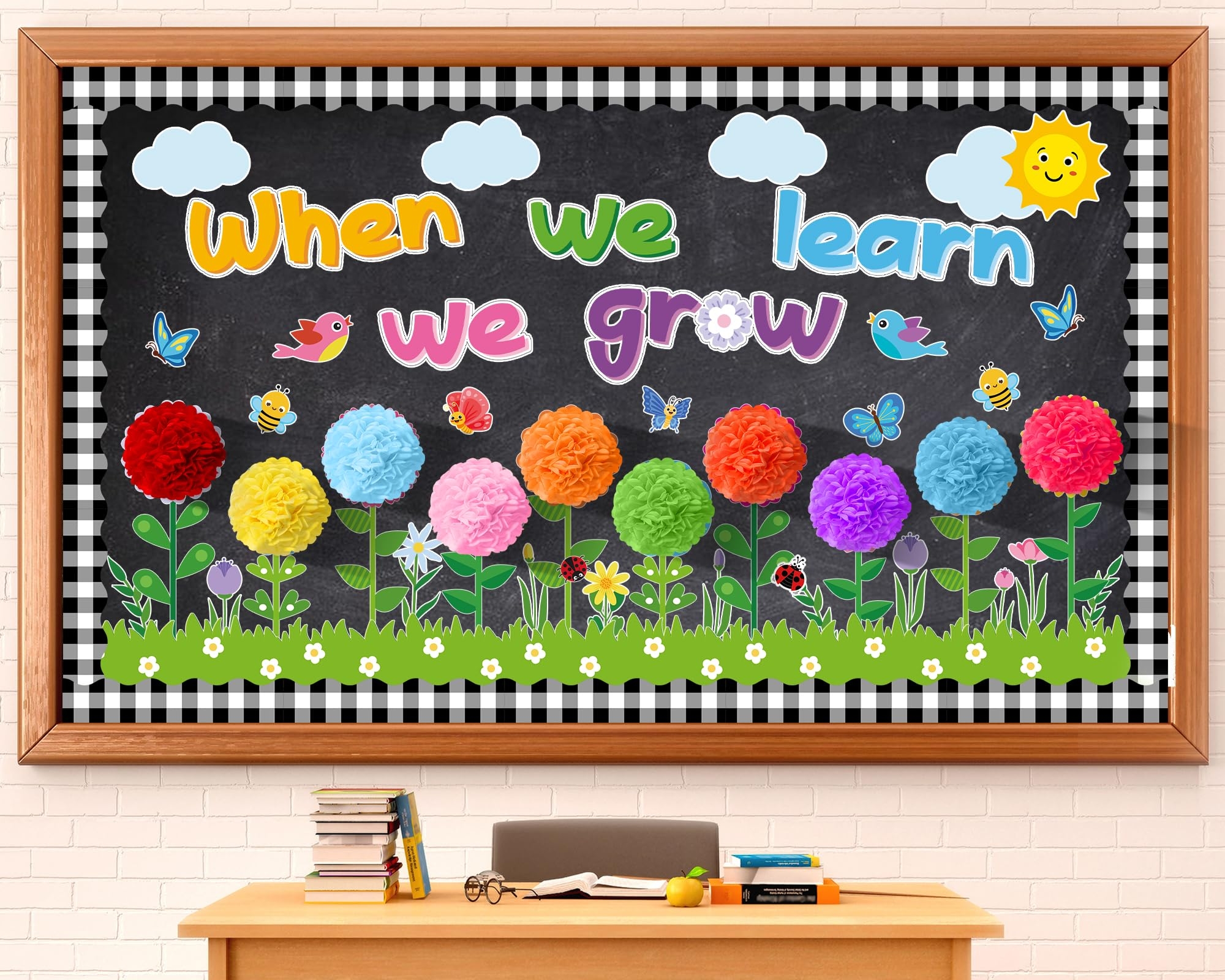 Amazon ZOIIWA Spring Themed Flowers Bulletin Board Set 