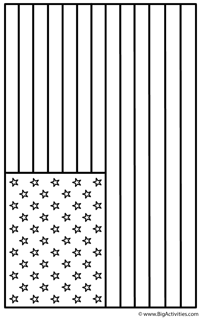 American Flag Landscape Coloring Page Memorial Day 