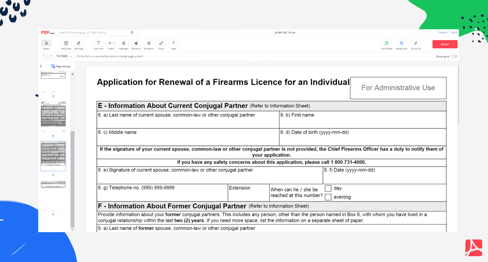 Application For Renewal Of Firearms Licence For An Individual PDFliner