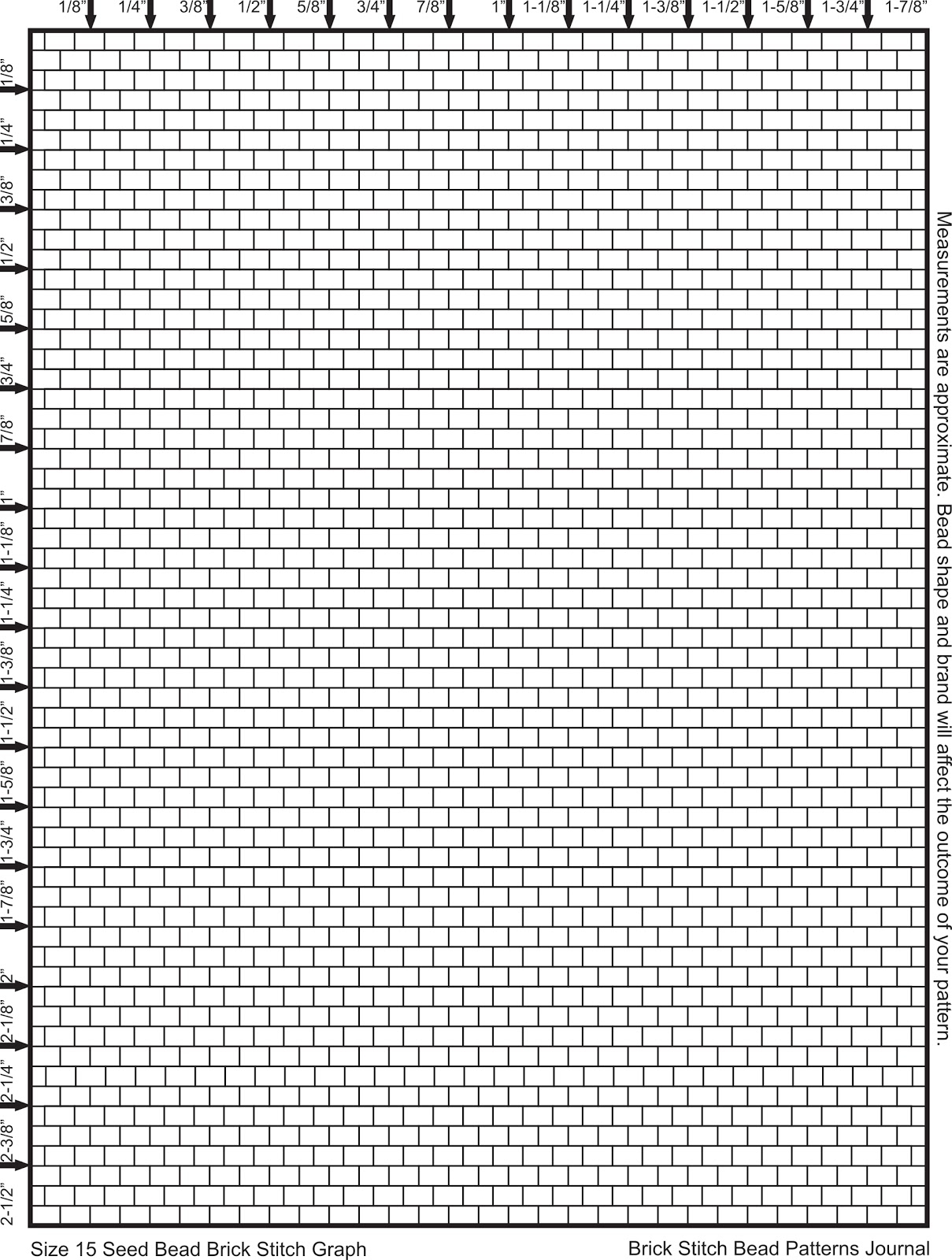 Bead Graph Paper Free Printable Peyote Patterns Brick Stitch 
