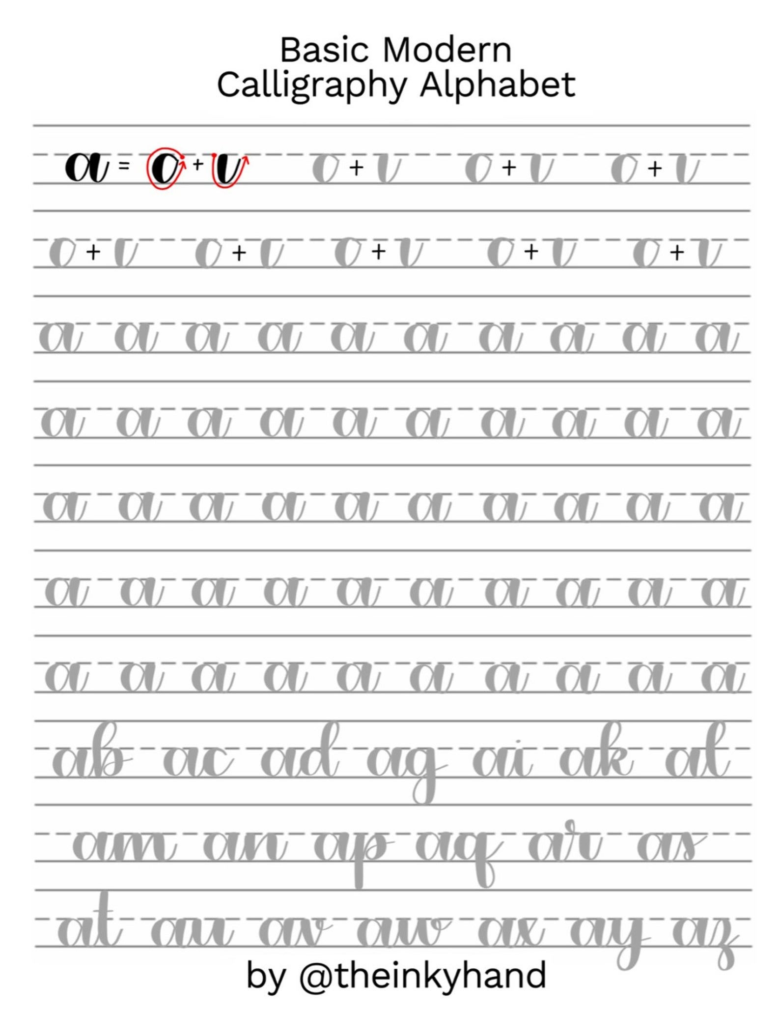 Beginner Printable Calligraphy Practice Sheets Printable Party 