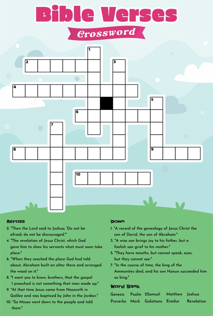 Crossword Bible Puzzles Printable
