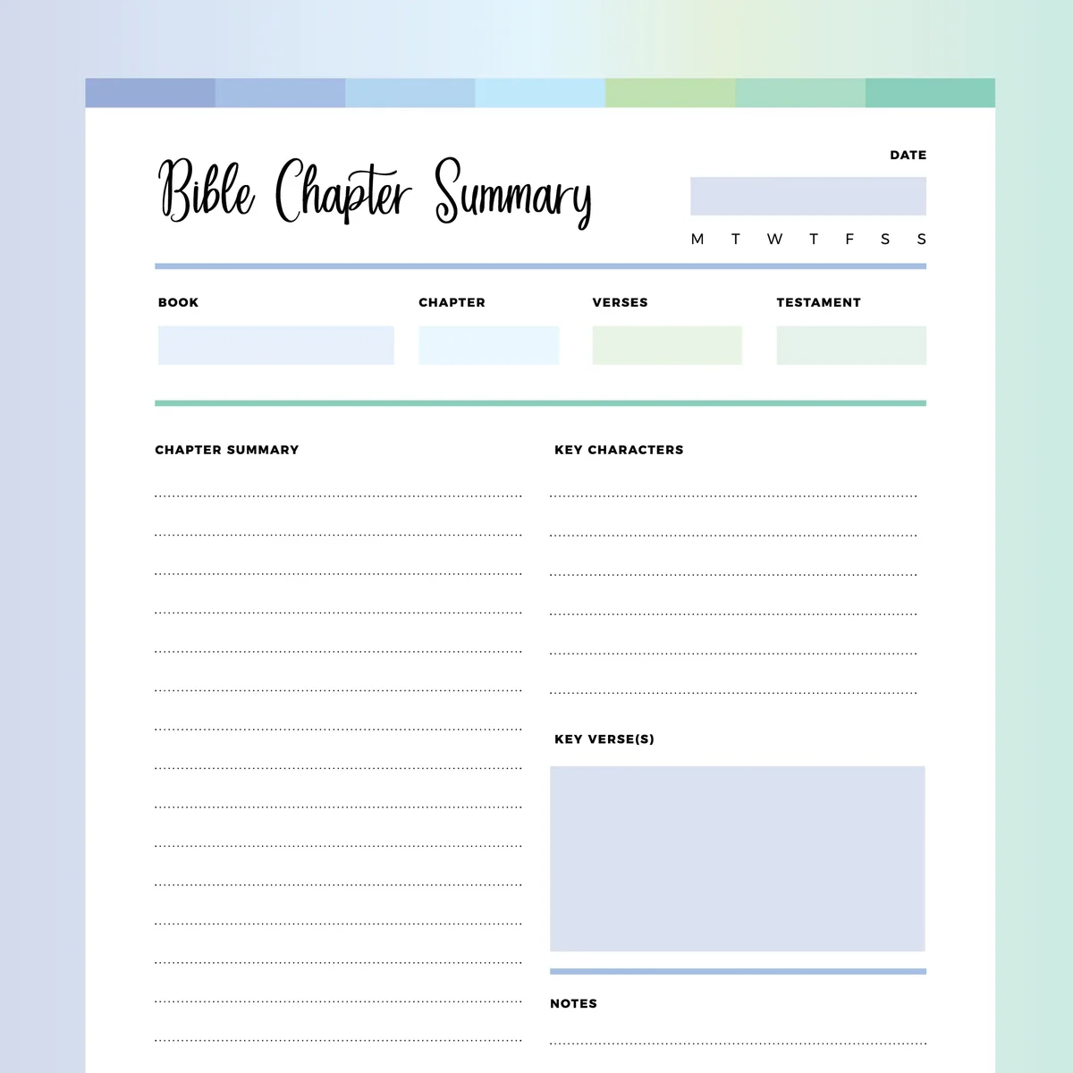 Free Printable Bible Study Templates