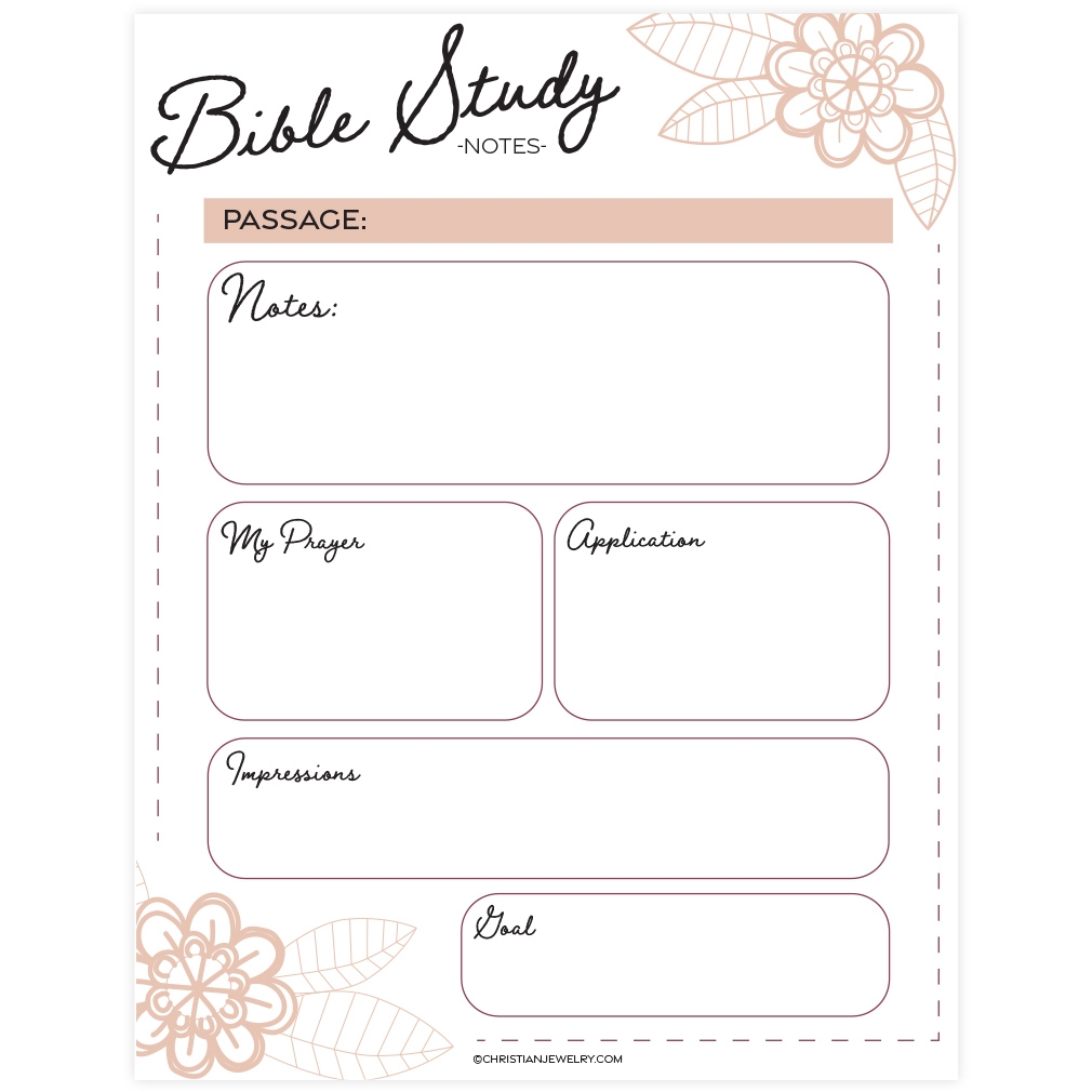 bible study page flowers free christian printables