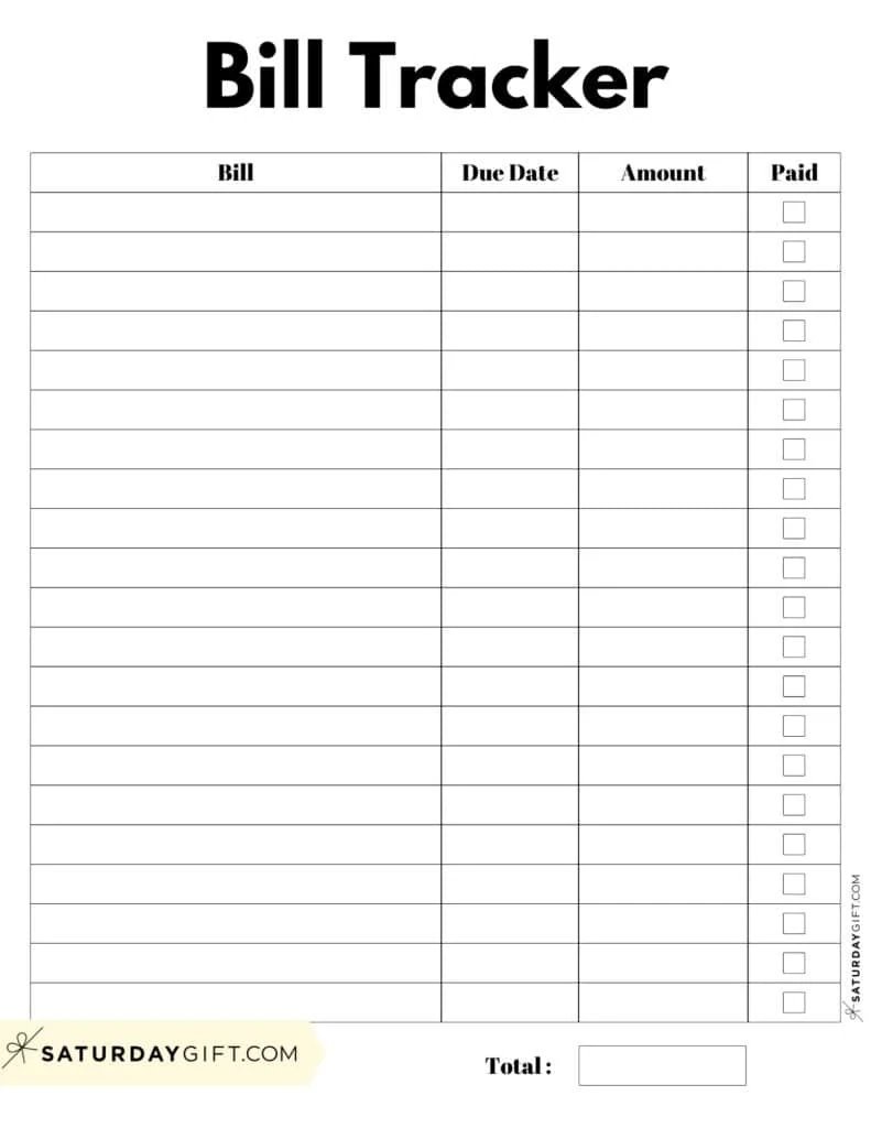 Free Printable Bill Template