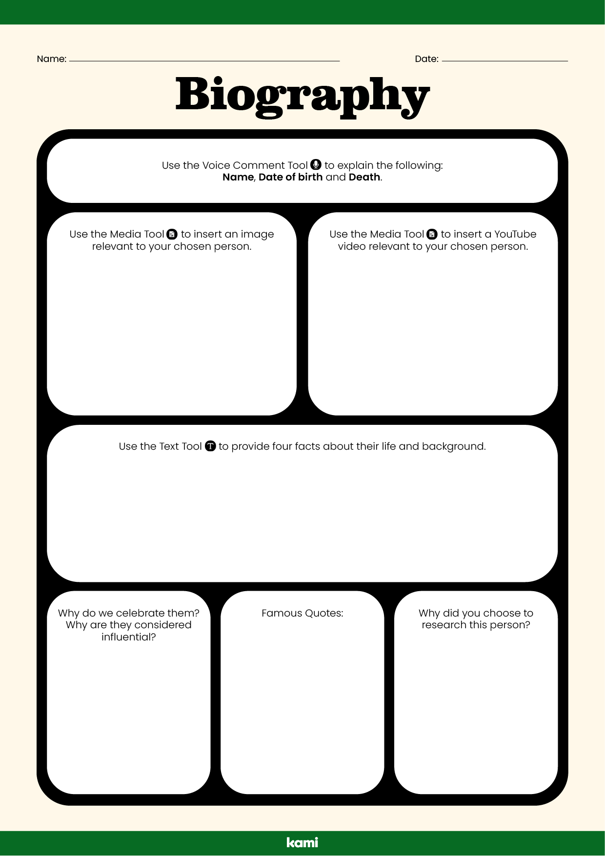 Biography Worksheet For Teachers Perfect For Grades 10th 11th 