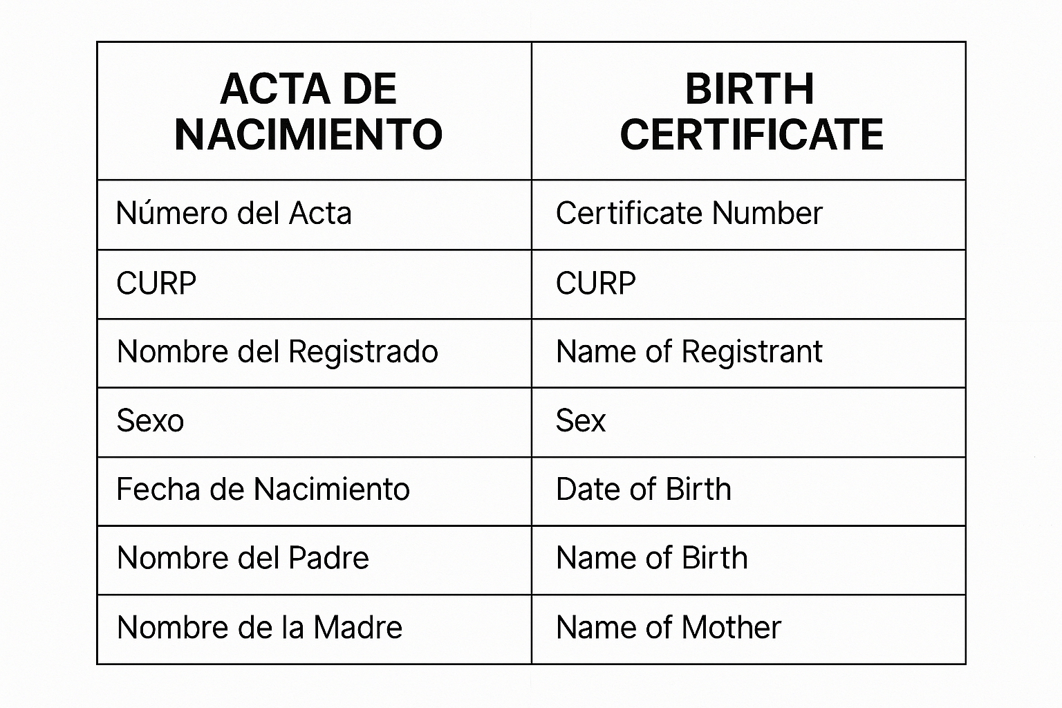 Birth Certificate Translation Template Free Printable