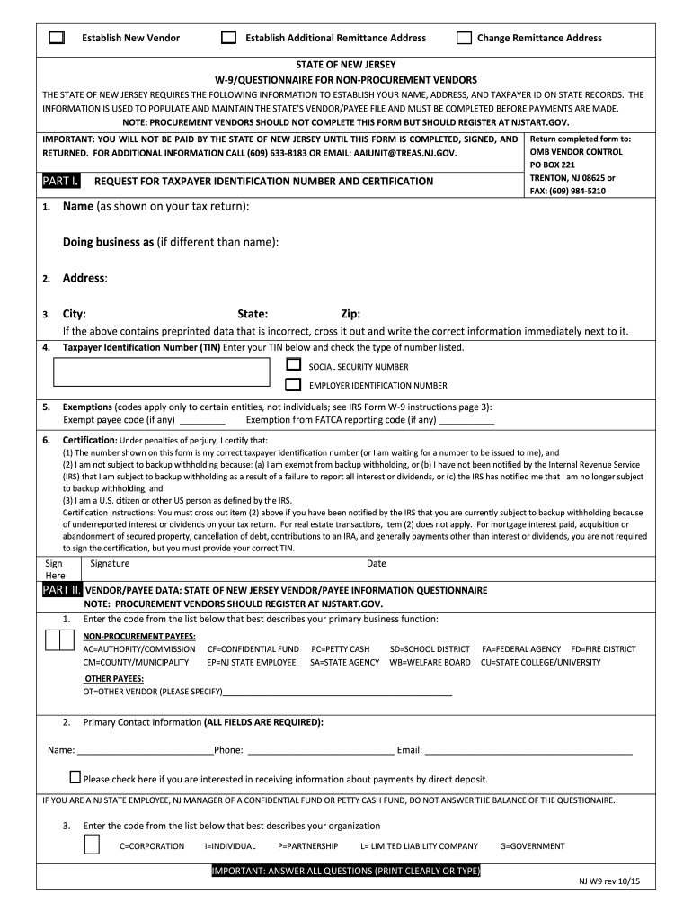 W 9 Form Printable Blank