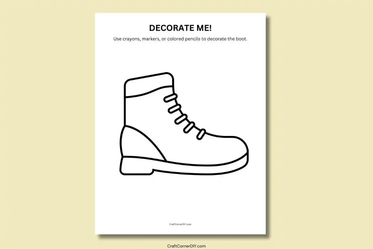 Boot Template Printable