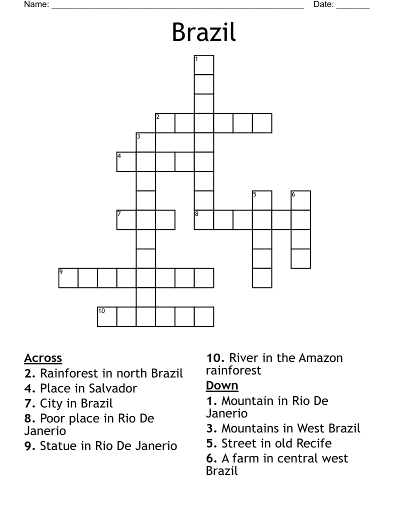 Brazil Crossword WordMint