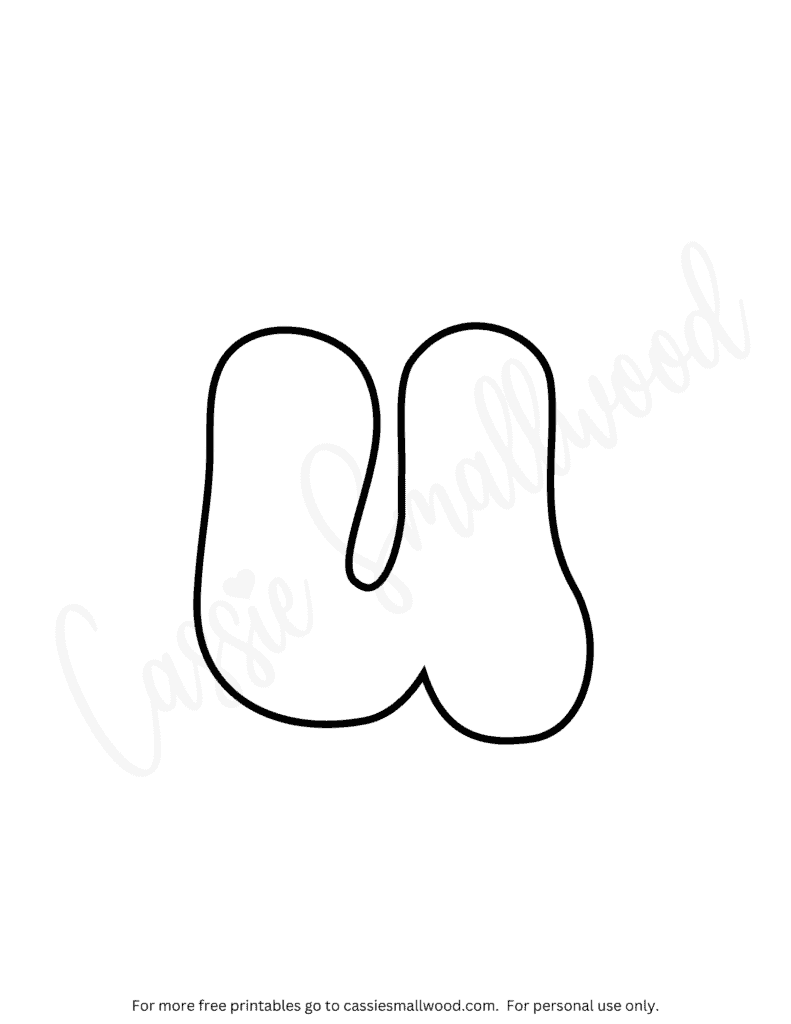 Printable Bubble Letter U