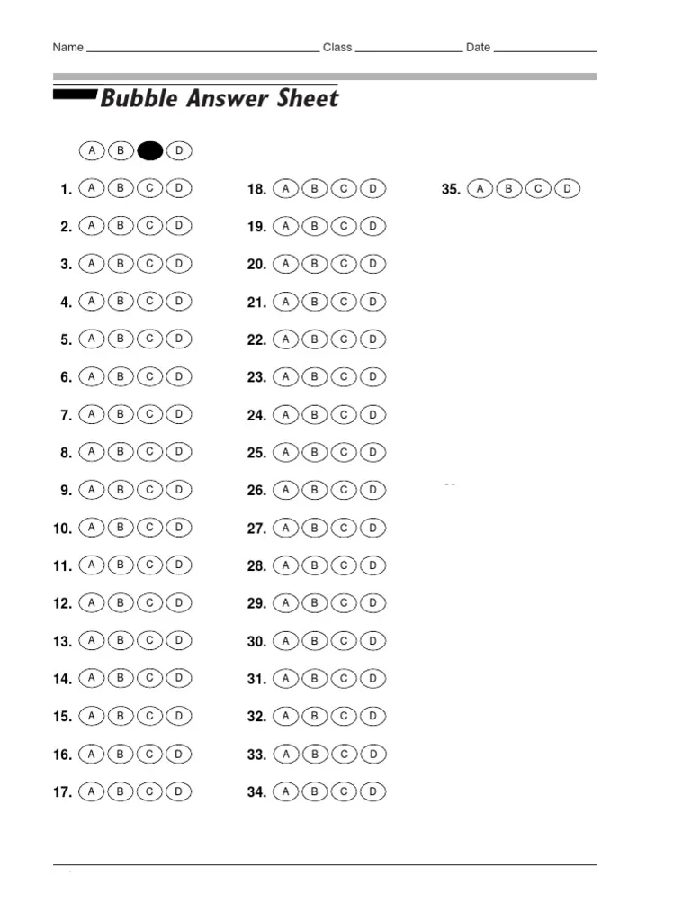 Bubble Sheet PDF