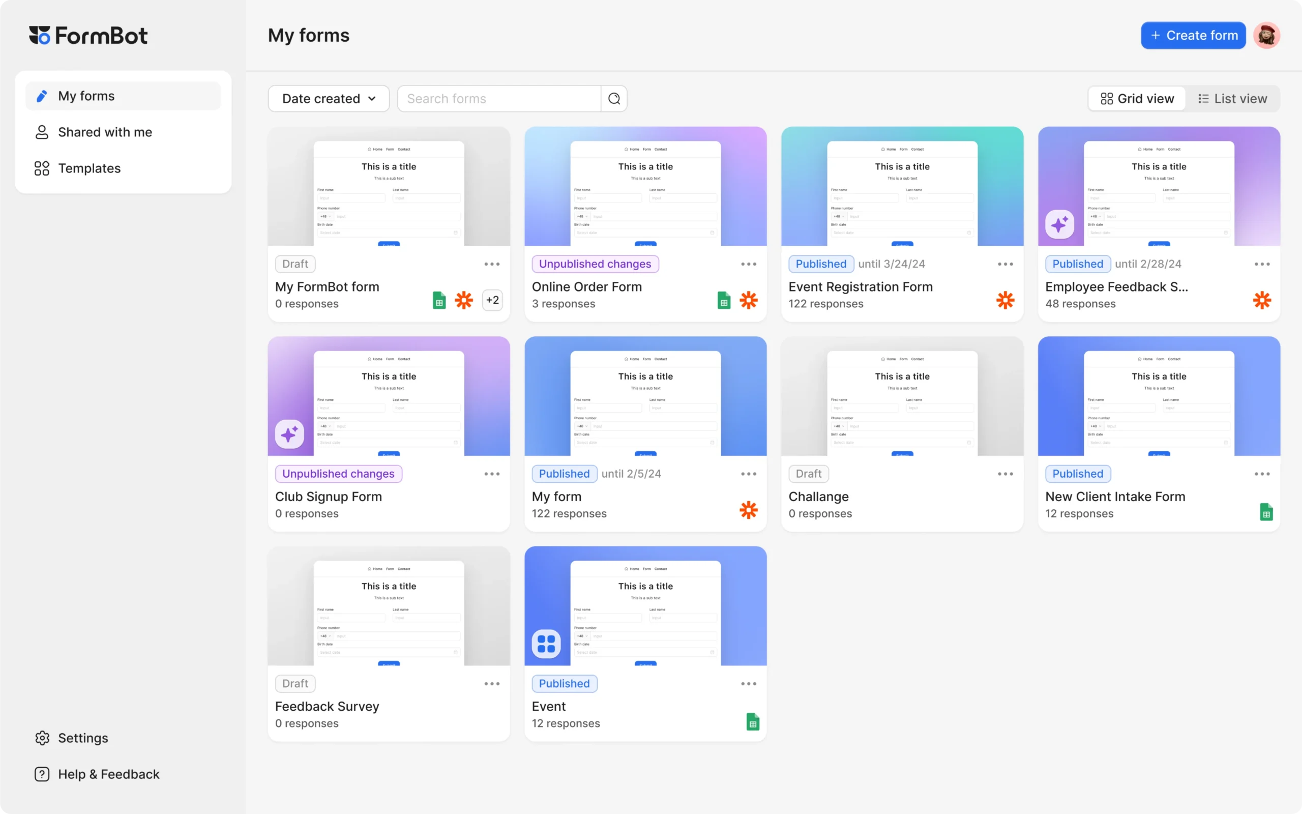 Builder Free Online Form Builder FormBot 