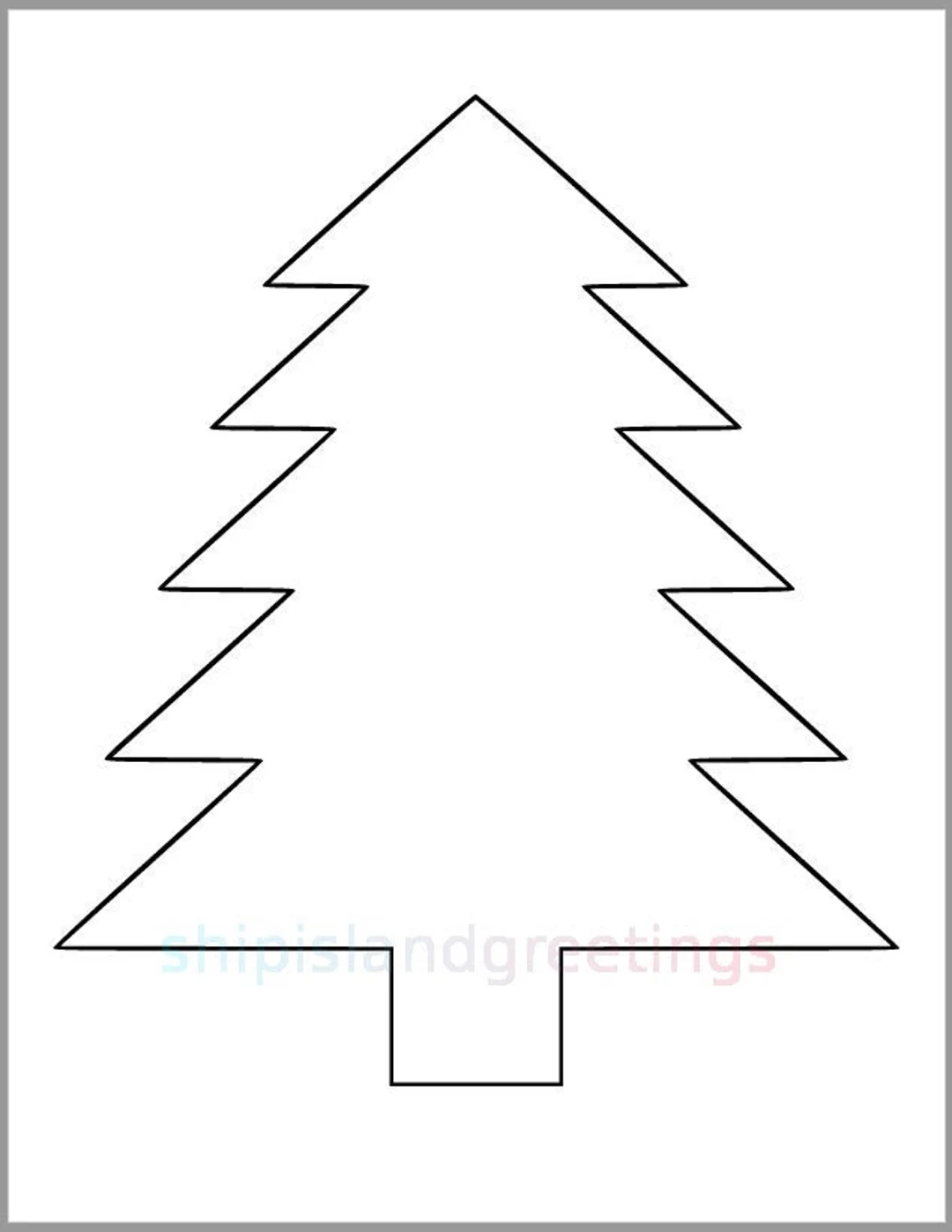 Buy Printable Pine Tree Template pdf Download tree Cutout christmas Tree Template kids Color Page holiday Classroom kid Crafts 9 Inch Pine Tree 