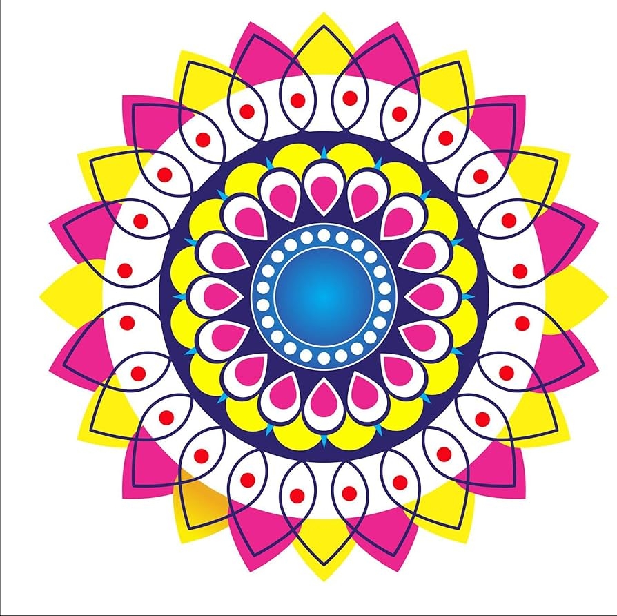 Buy SUDHA AD PRINT Diwali Rangoli Floor Vinyl Sticker Self Adhesive Suitable For Living Room Bedroom Temple Office 17X17 Inch Online At 