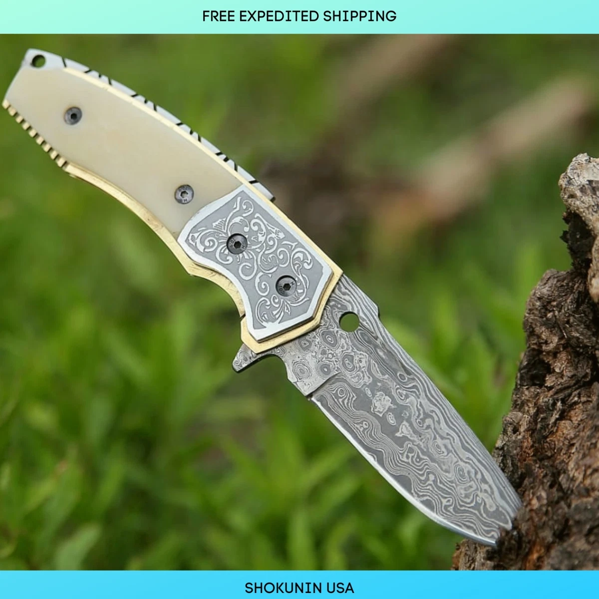 Carbon Steel Blade Bone Handle Collectible Modern Custom 