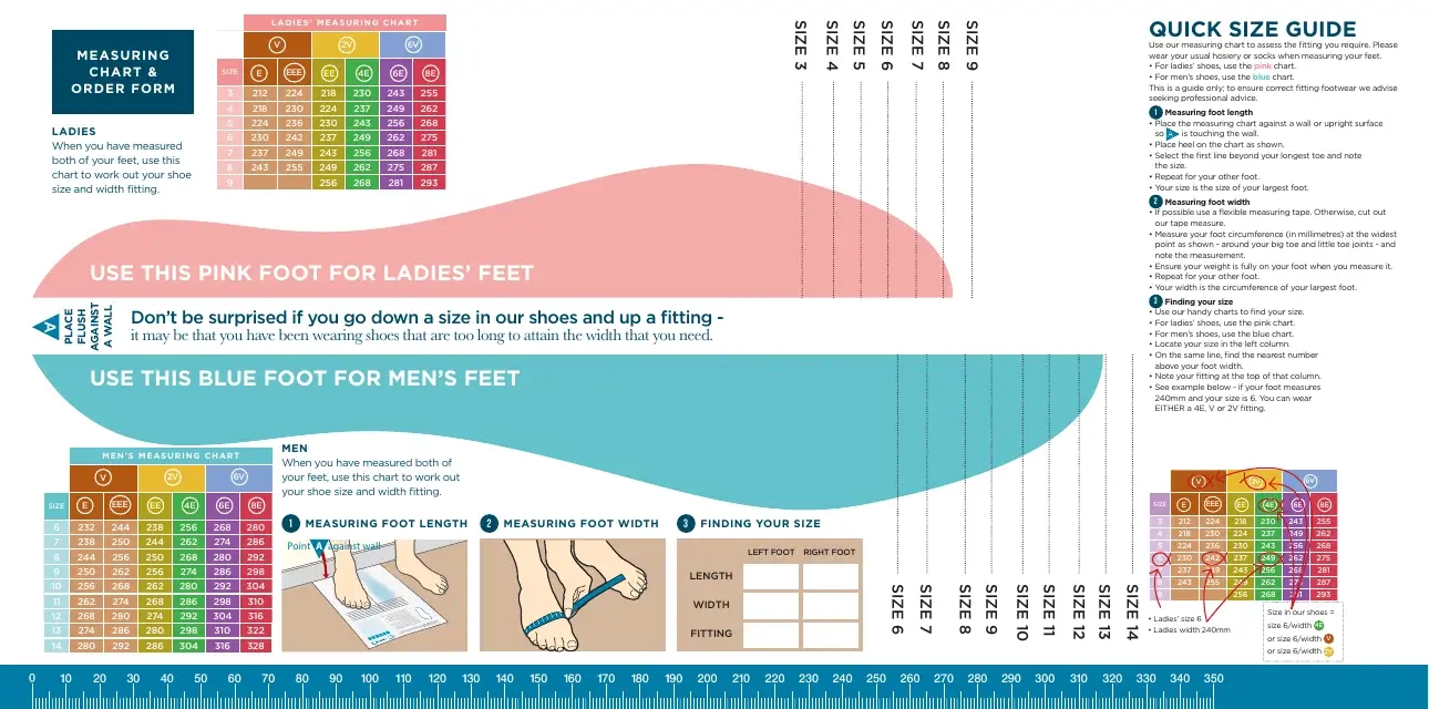 Kids Shoe Sizer Template Printable Shoe Size Chart For Adults