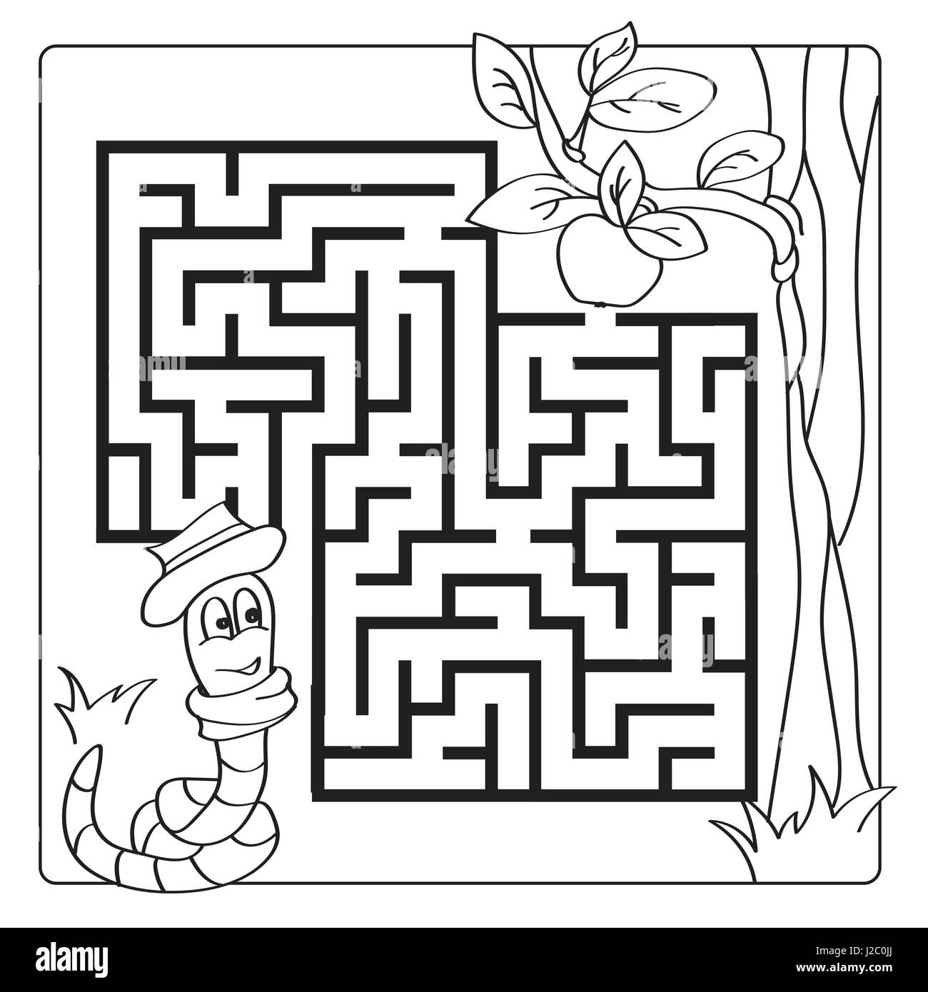 Children Maze Game Black And White Stock Photos amp Images Alamy