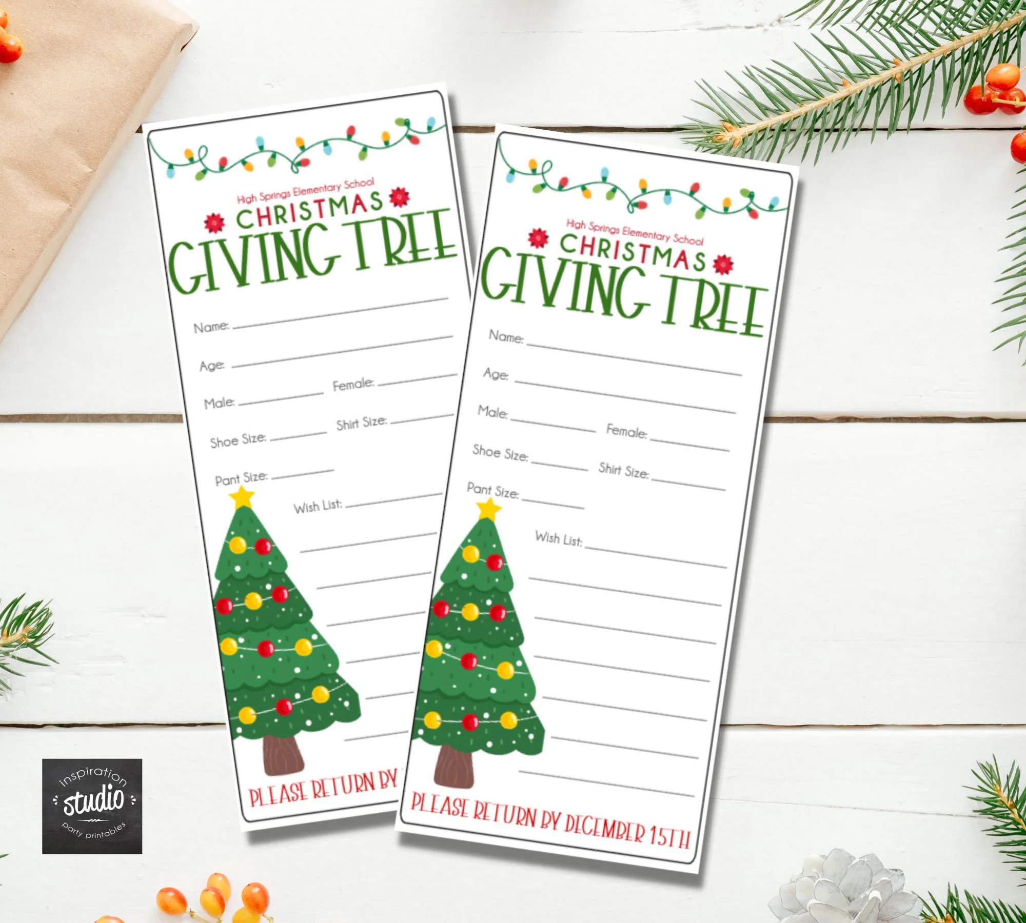Free Printable Giving Tree Tag Template