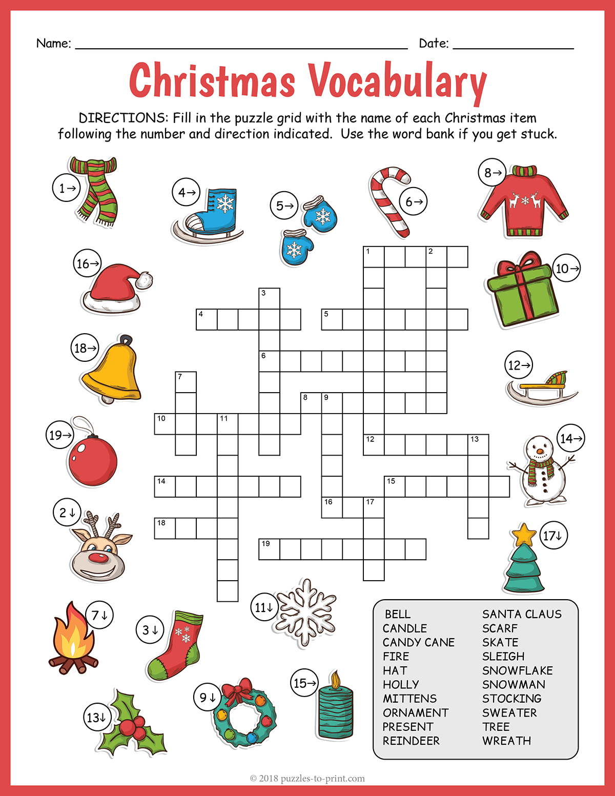 Free Printable Christmas Crosswords Puzzles