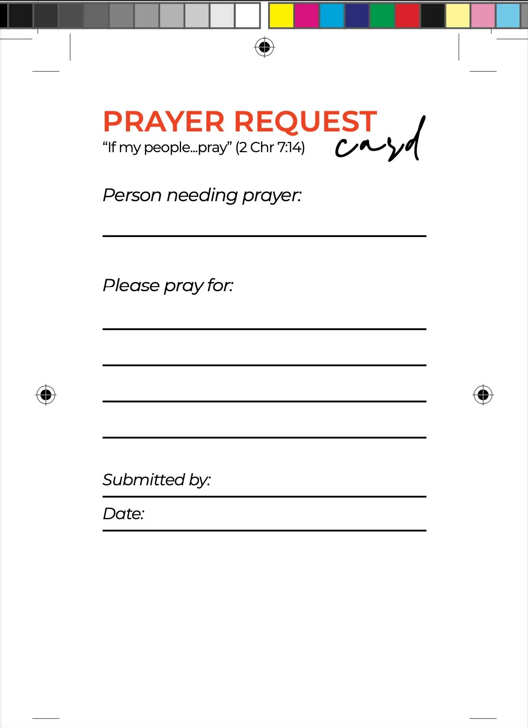 Church Prayer Request Card Template Customizable PDF 3x5 In Etsy
