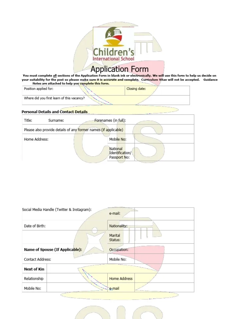 CIS Application Form Expats PDF Justice Crime amp Violence