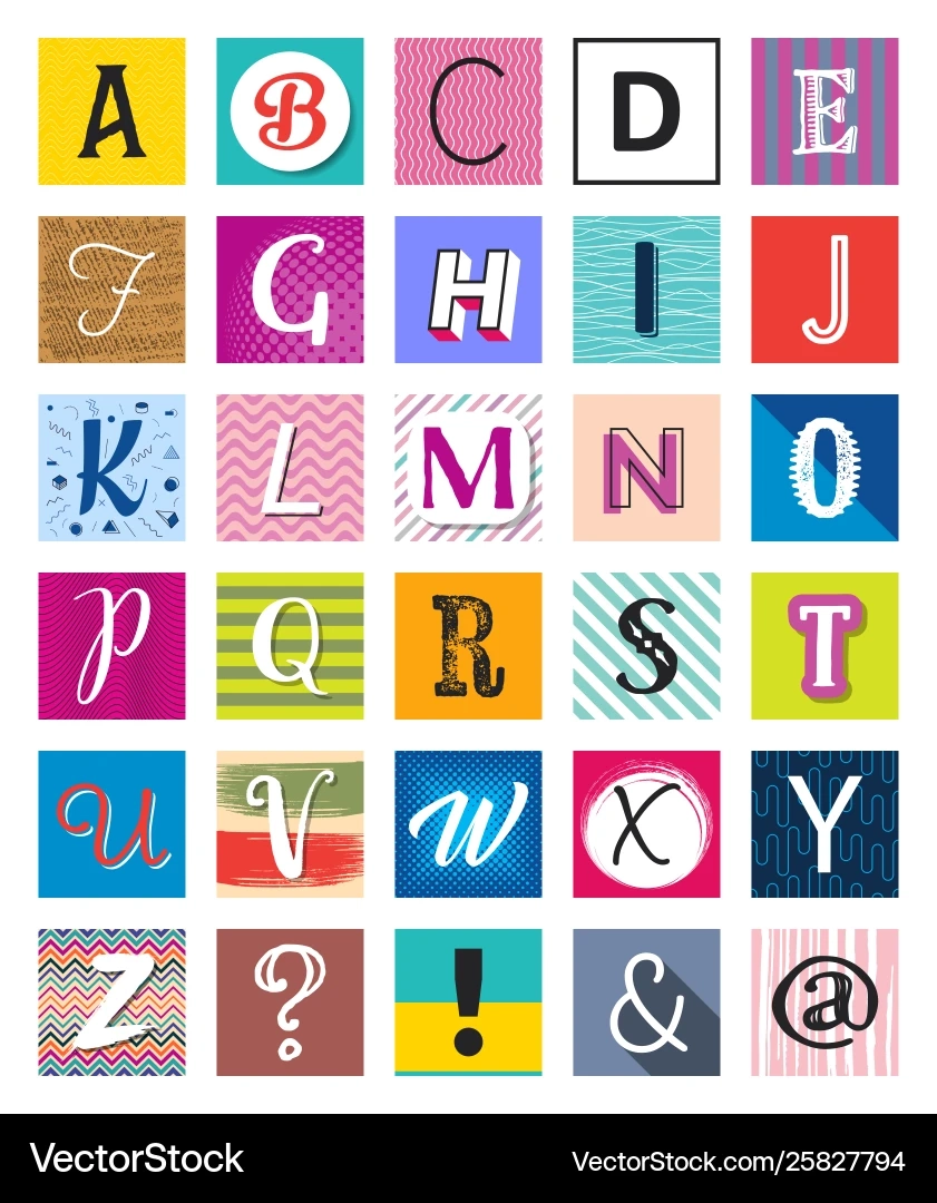 Colorful Alphabet Letter Collection Royalty Free Vector 