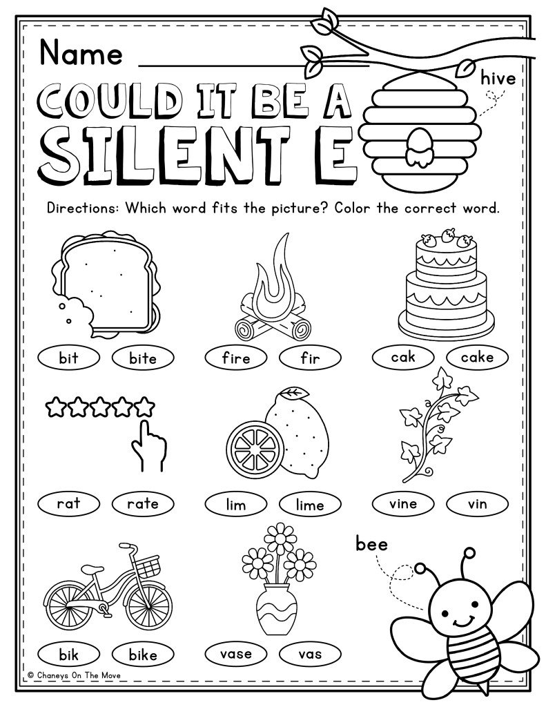 Free Printable Silent E Words