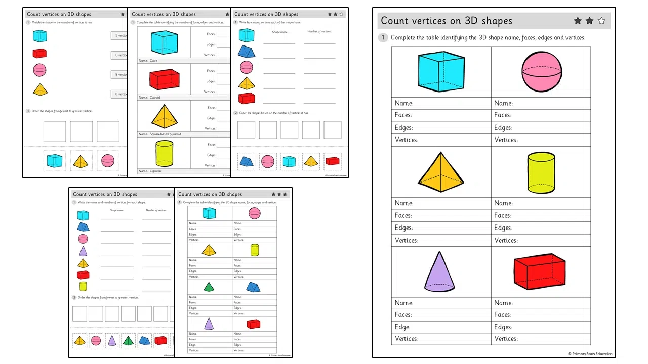 3d Shapes Printable Worksheets