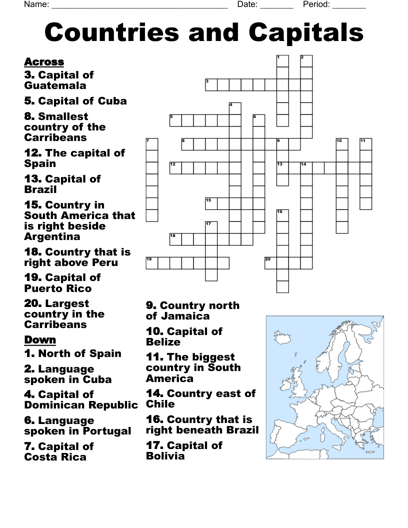 Crossword Puzzles Printable Brazil