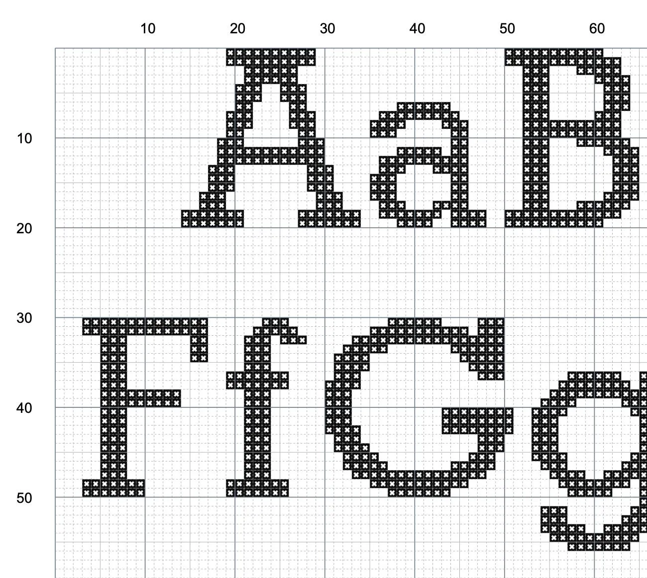 Cross Stitch Alphabet Letters On Graph Paper