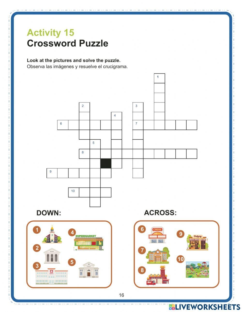 Crossword Puzzle Free Interactive Worksheets 1029145