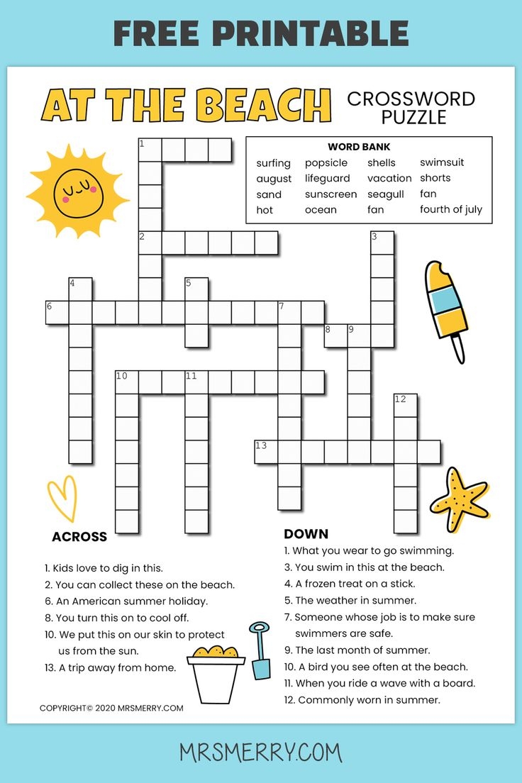 Free Printable Crosswords Puzzles For Kids
