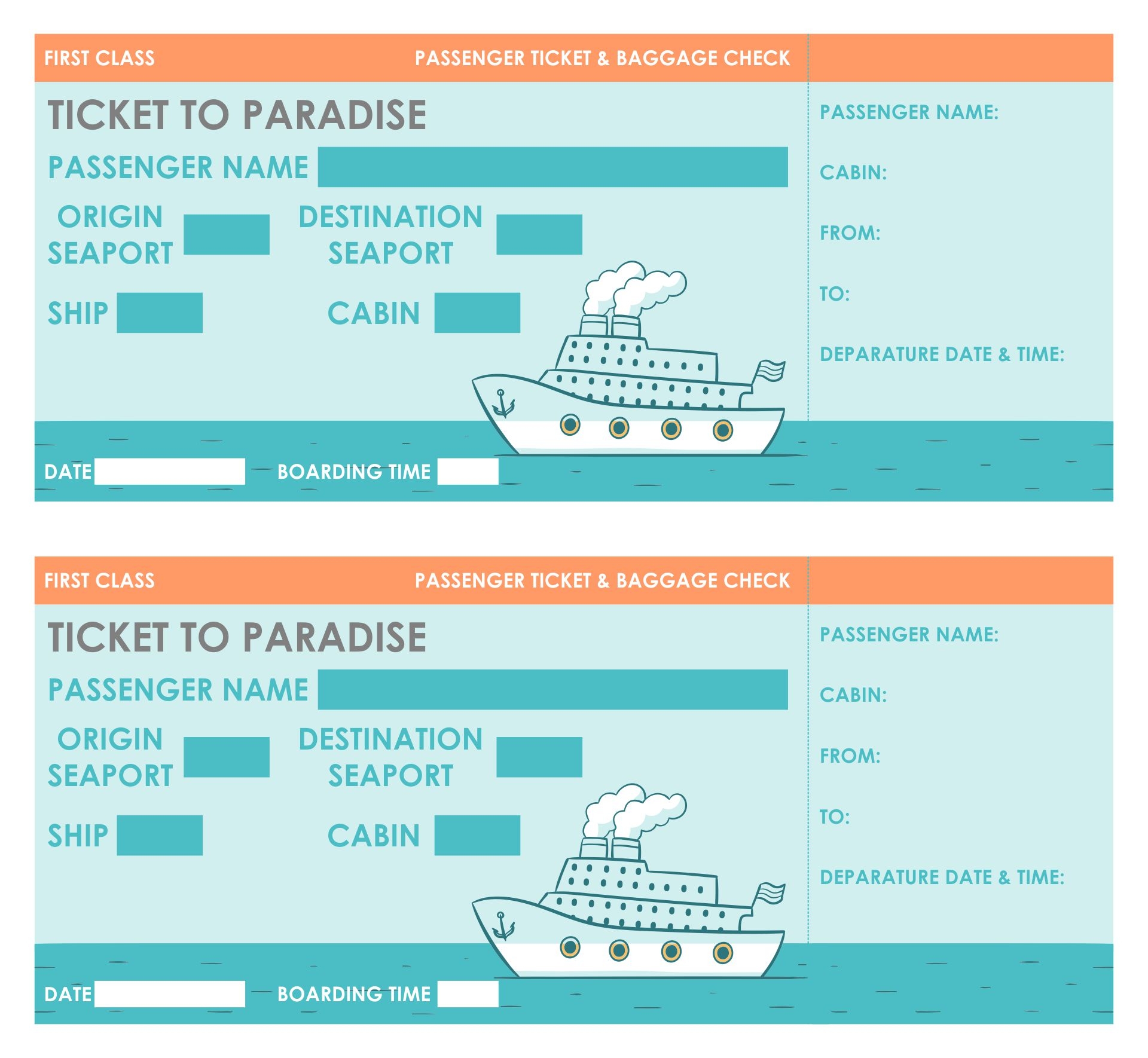 Free Printable Cruise Ticket Template