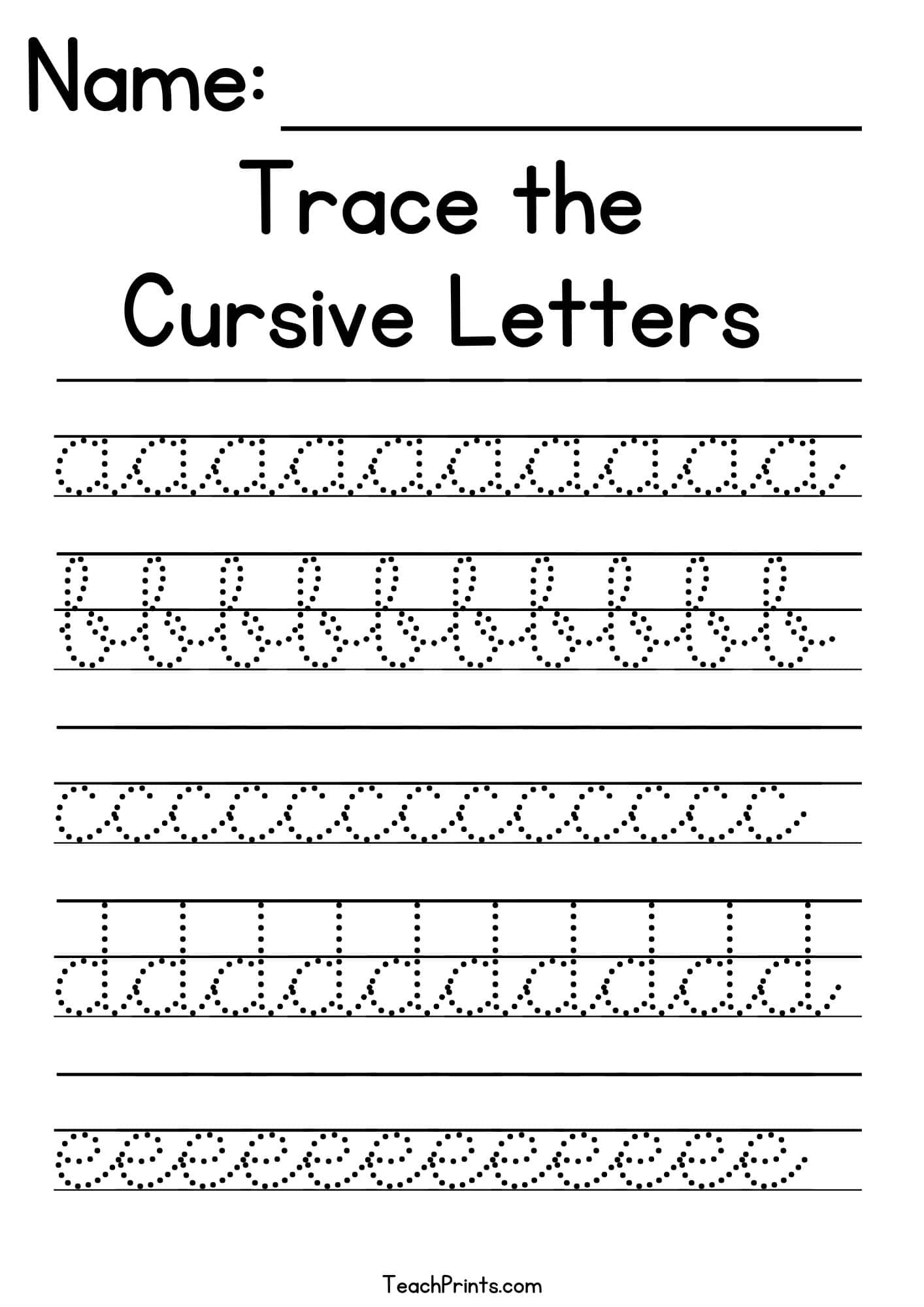 Cursive Handwriting Worksheets Free Printable