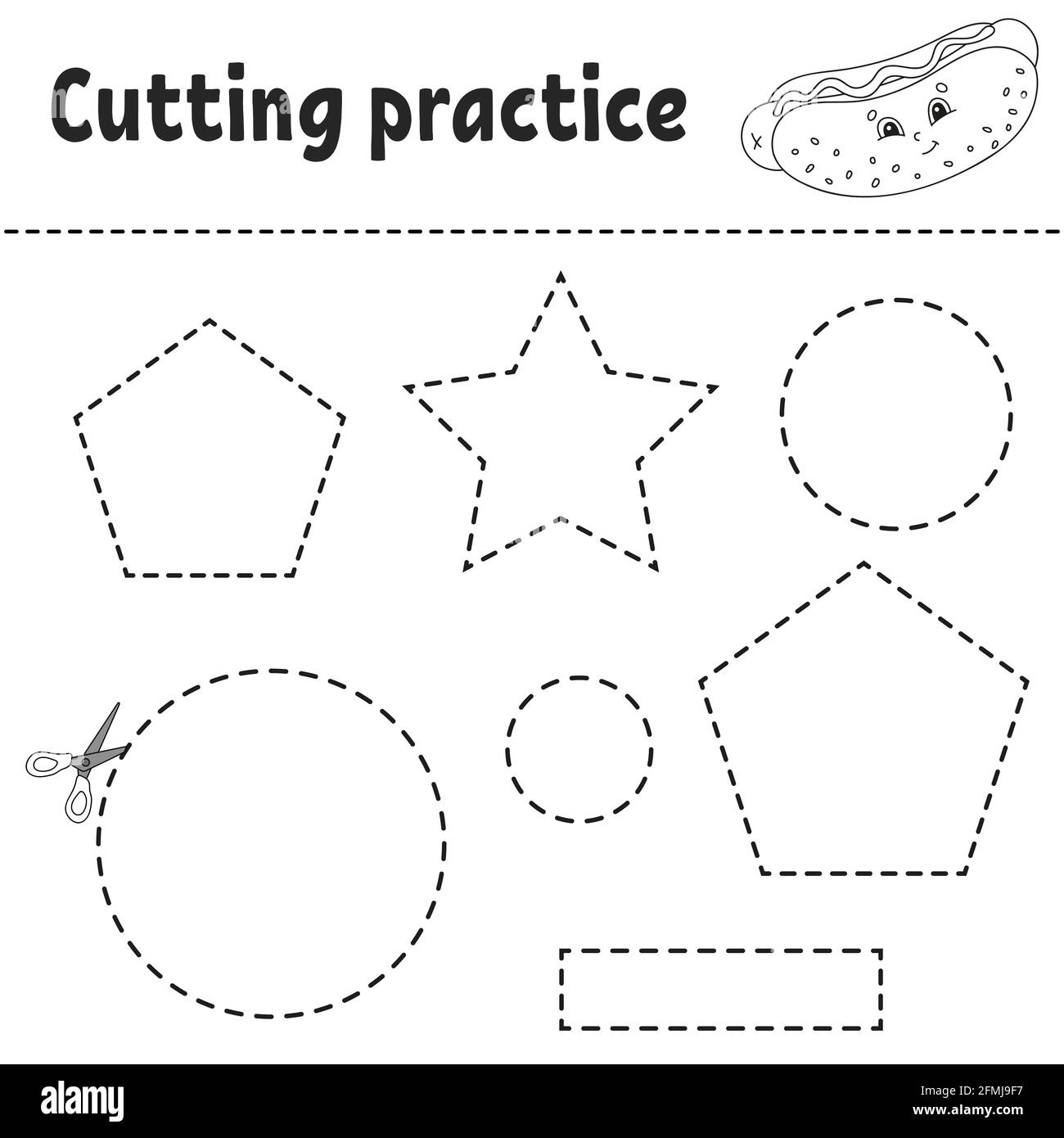 Cutting Practice For Kids Education Developing Worksheet 