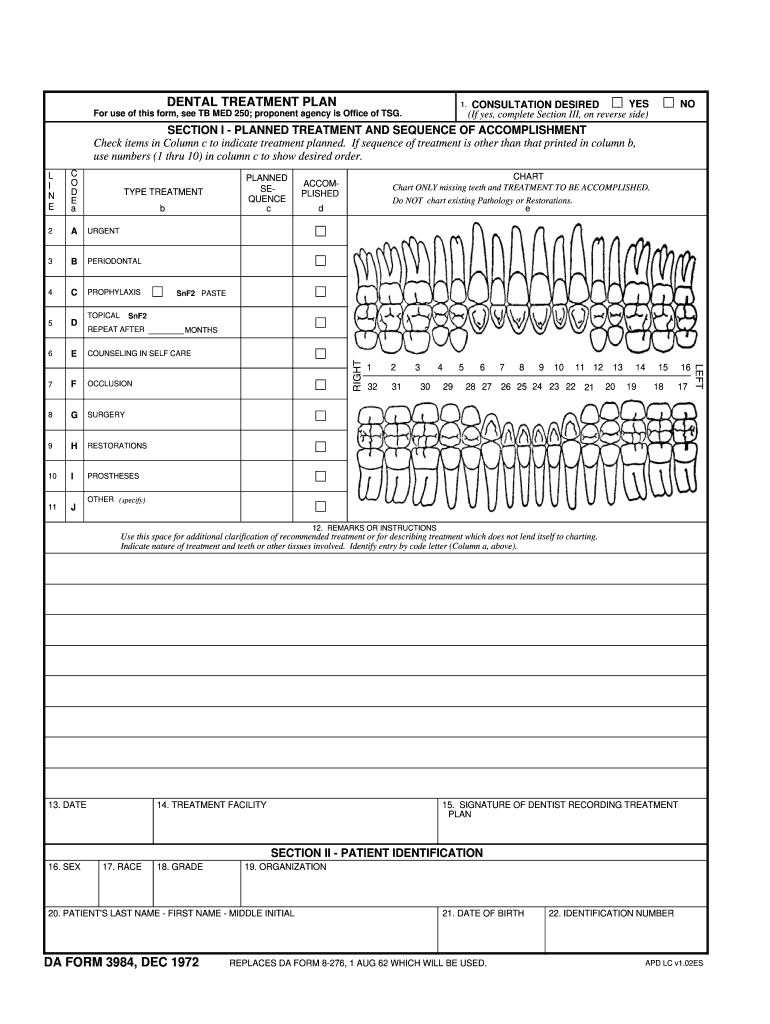 DA 3984 Form Fill Online Printable Fillable Blank PdfFiller