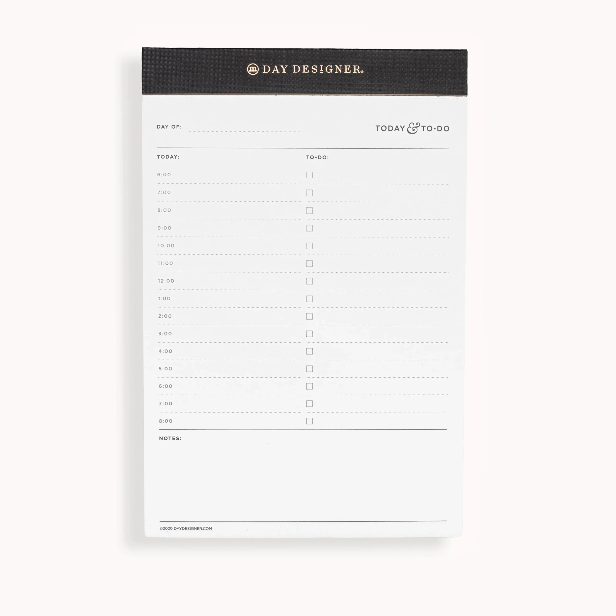 Daily Project Planner Pad Charcoal Day Designer