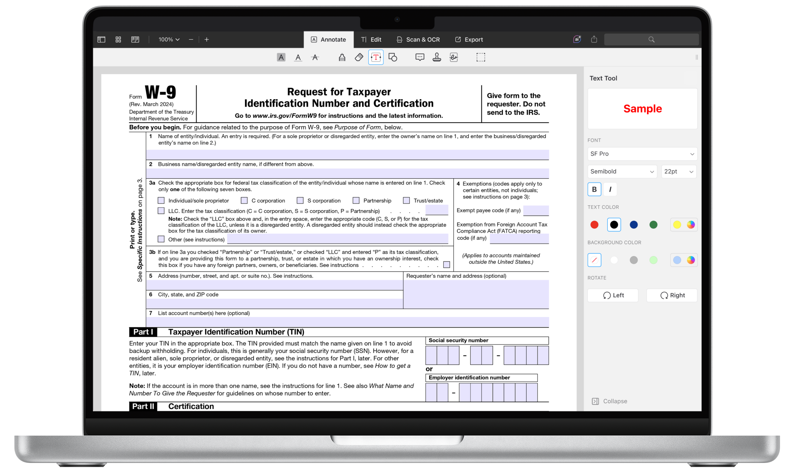 Das IRS Steuerformular W9 F r 2024 2025 Ausf llen PDF Expert