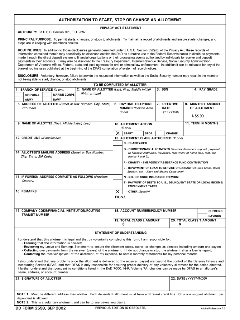 Dd Form 2558 Fill Out amp Sign Online DocHub