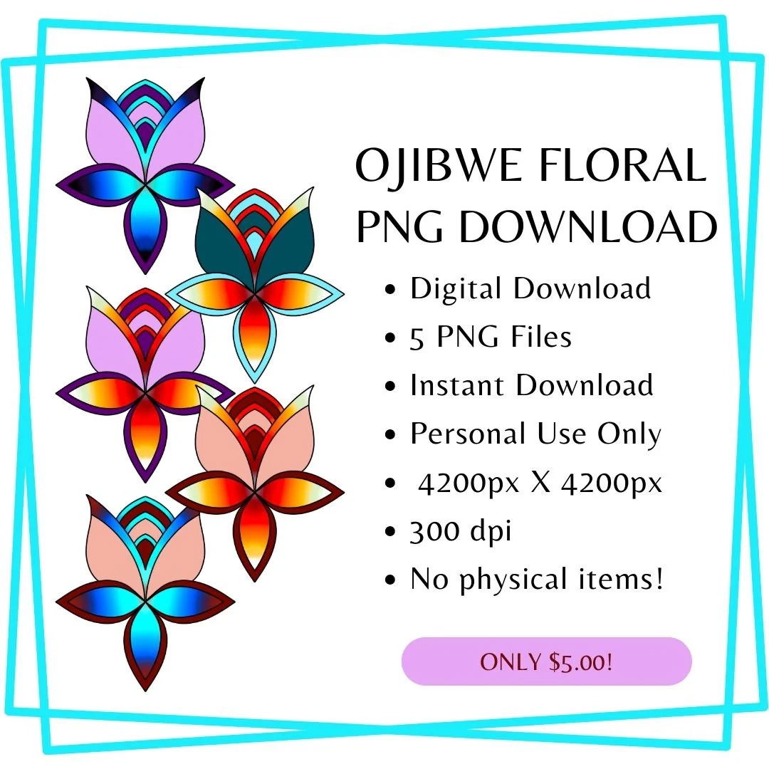 Digital Download PNG Ojibwe Floral By MazinibiiDesigns 5 PNG 4200px X 4200px 300dpi Personal Use