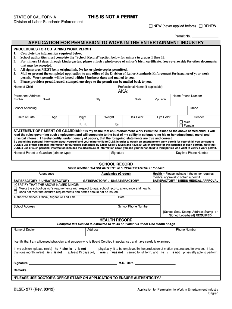 Dir Paperwork California Fill Online Printable Fillable Blank 