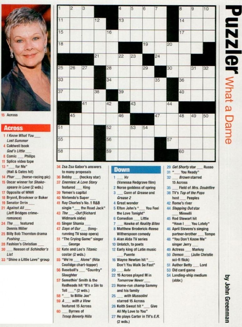 Printable People Magazine Crossword