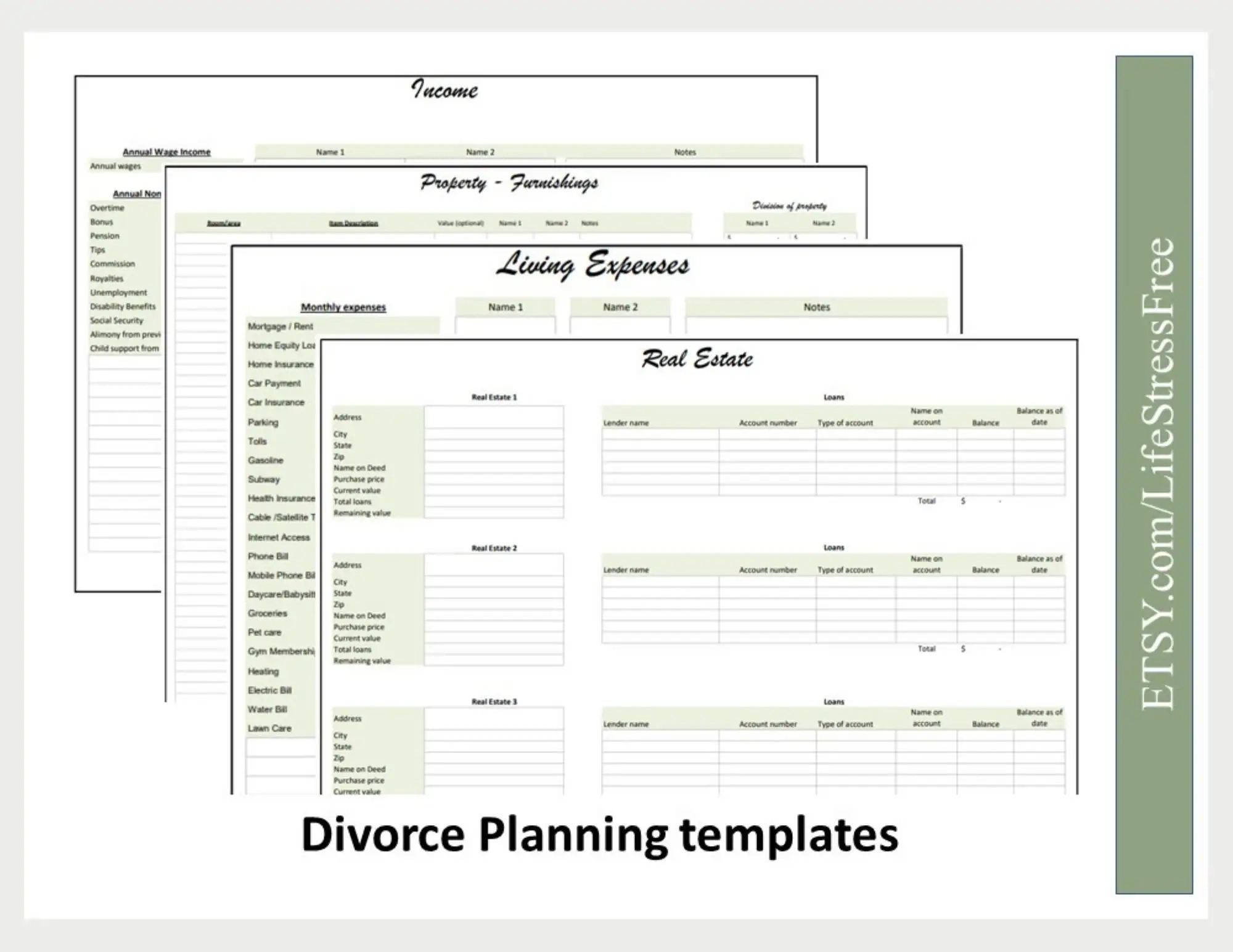 Divorce Asset Division Worksheet