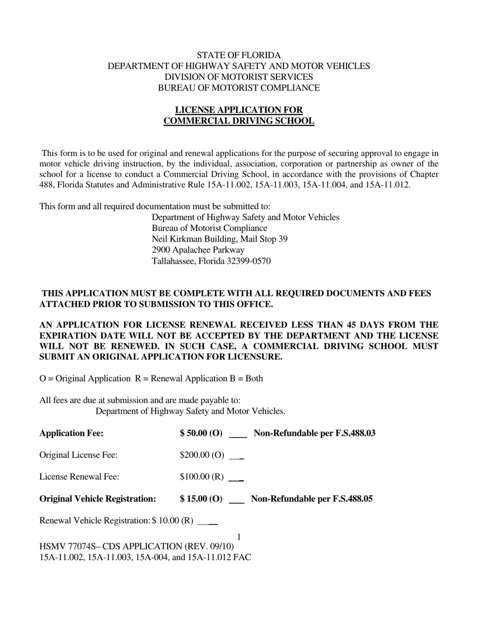 Form Hsmv 83039 Florida Printable