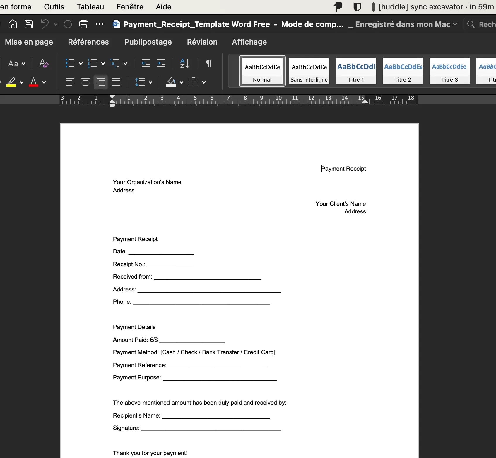 Printable Receipt Templates