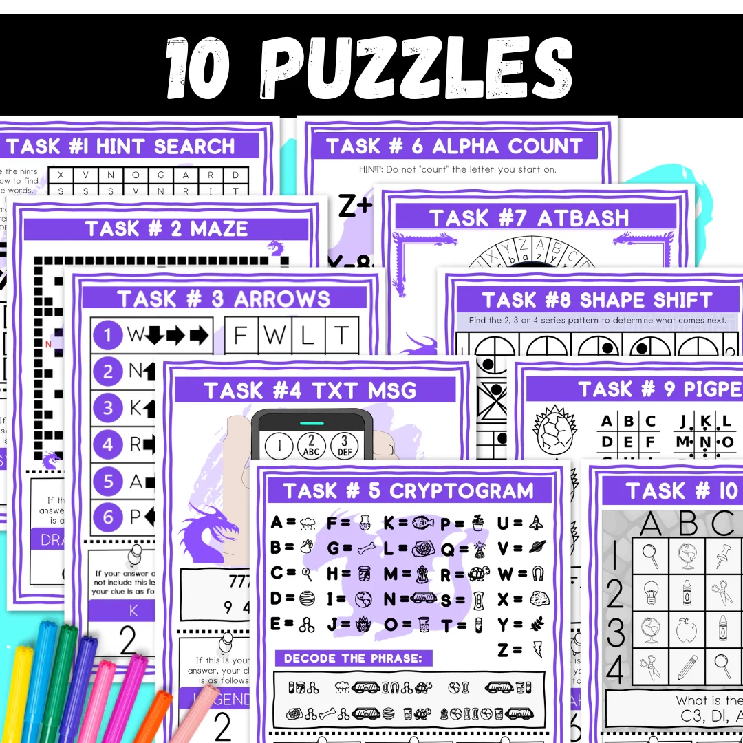 Dragon s Den Logic Puzzle Escape Room Grades 4 6 Activity 10 