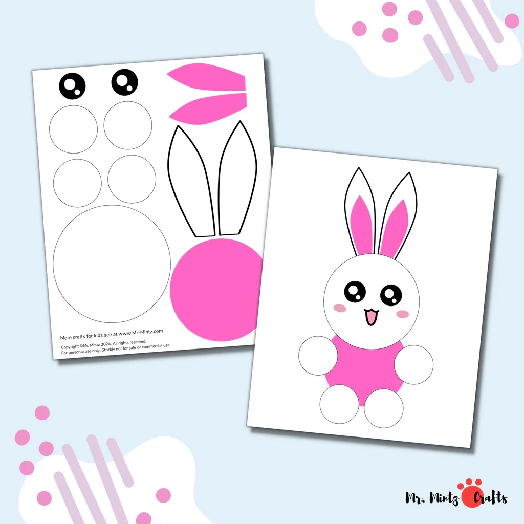 Easter Bunny Template For Kids Mr Mintz Easy Crafts And 