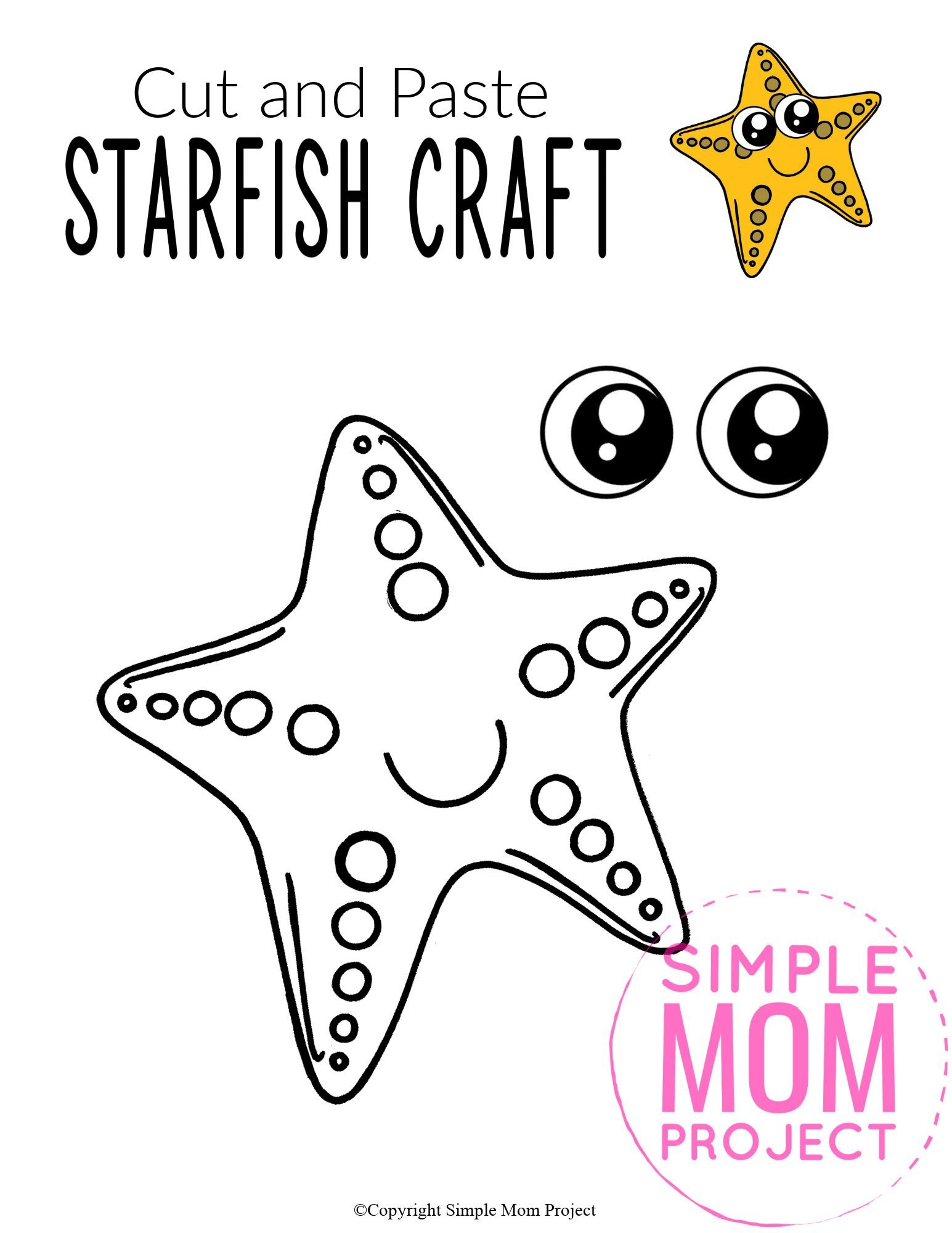 easy diy starfish craft for kids with free template